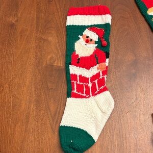 VINTAGE Festive Santa Christmas Stocking